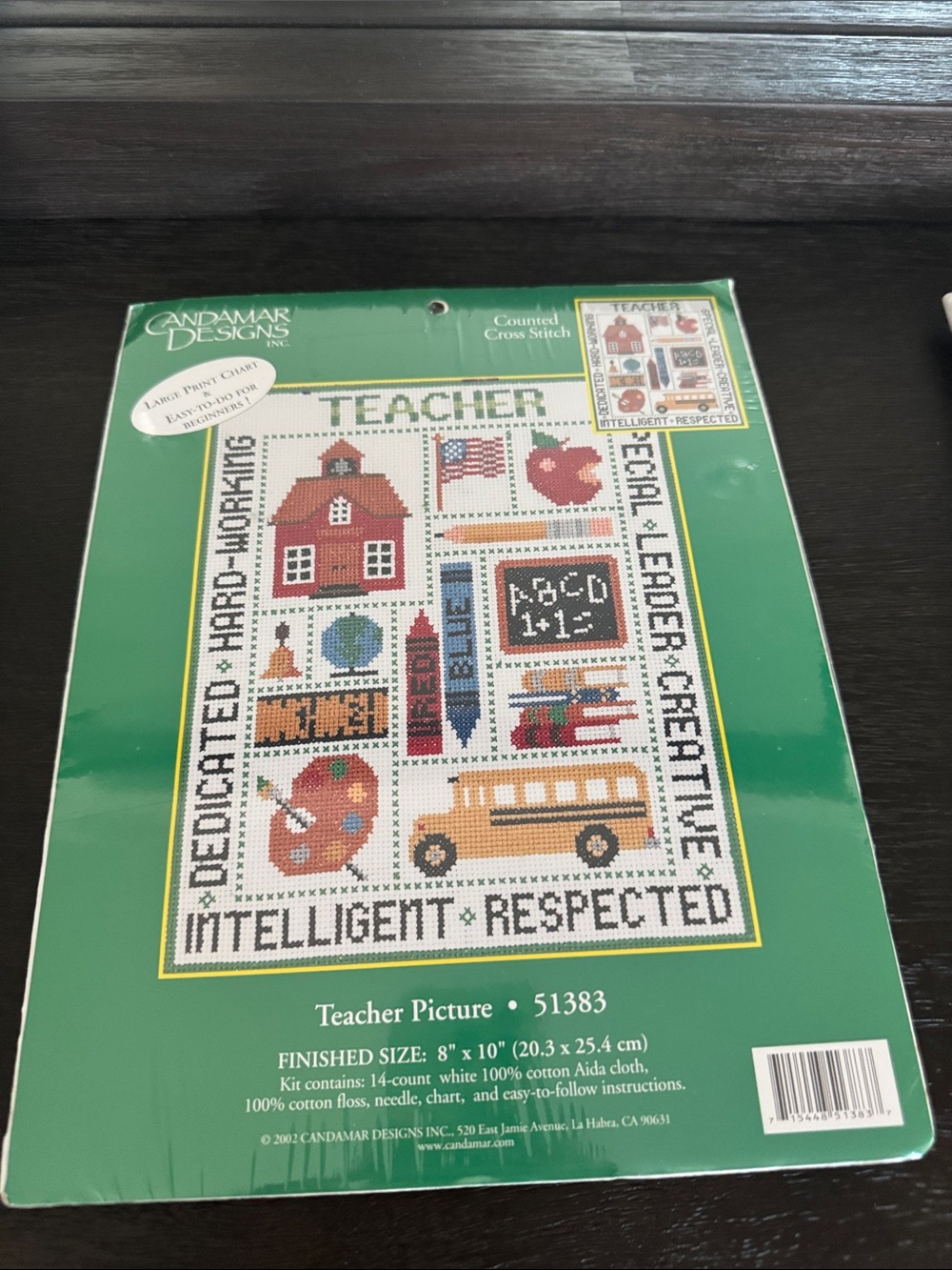 Candamar Designs Teacher theme Counted Cross Stitch Kit  sealed